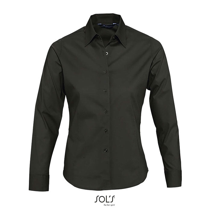 Branded Women's Stretch Shirt in Black