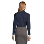 Branded women's stretch shirt, back view