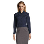 Branded women's stretch shirt, front view