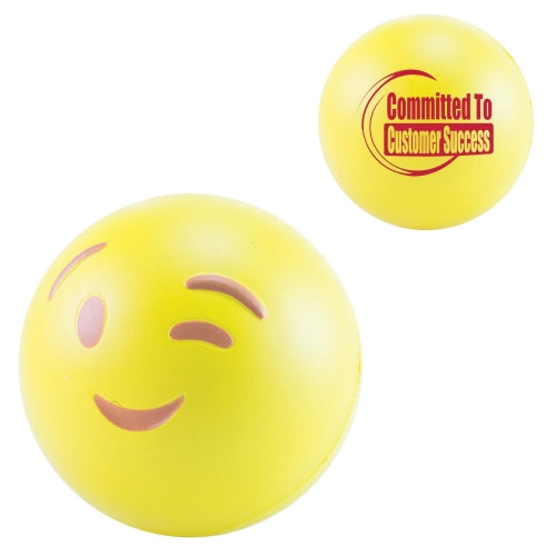 Branded 3D Wink Emoji Stress Toy
