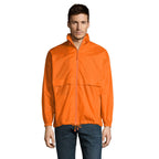 Branded Ventilated Packable Windbreaker in Orange