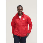 Branded Ventilated Packable Windbreaker in use