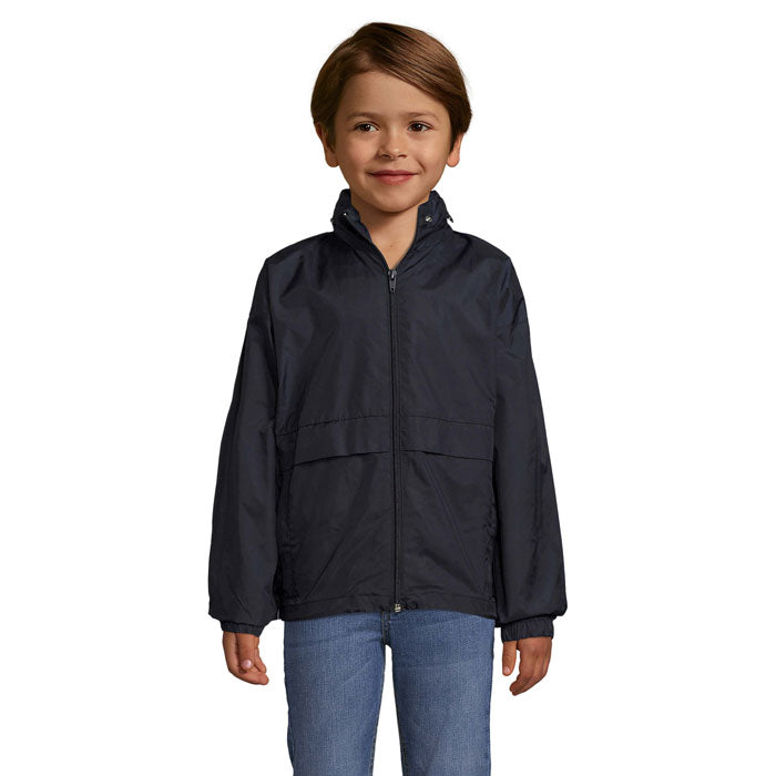 Branded Kids Packable Windbreaker in Blue