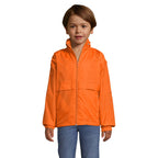 Branded Kids Packable Windbreaker in Orange