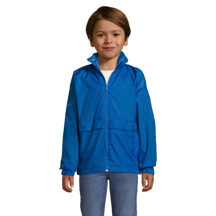 Branded Kids Packable Windbreaker in Blue