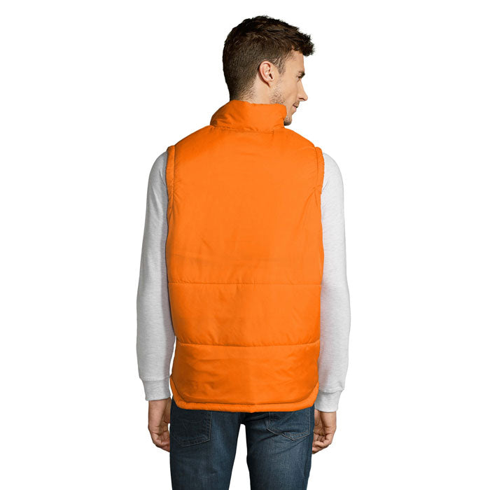 Branded quilted bodywarmer, back view