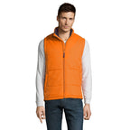 Branded quilted bodywarmer, front view