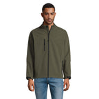Branded Men's Waterproof Zip-Through Jacket in Green