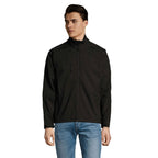 Branded Men's Waterproof Zip-Through Jacket in Black
