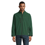 Branded Men's Waterproof Zip-Through Jacket in Green