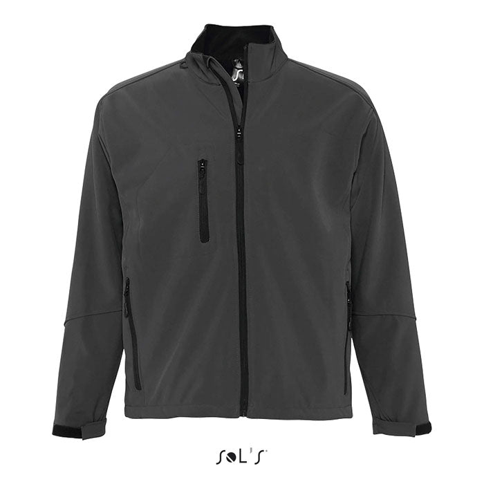Branded Men's Waterproof Zip-Through Jacket in Black