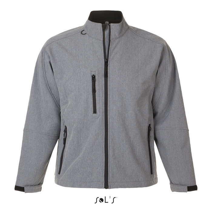 Branded Men's Waterproof Zip-Through Jacket in Grey