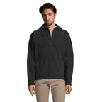Branded Men's Waterproof Softshell Jacket in Black