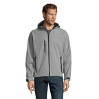 Branded Men's Waterproof Softshell Jacket in Grey