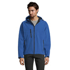 Branded Men's Waterproof Softshell Jacket in Blue