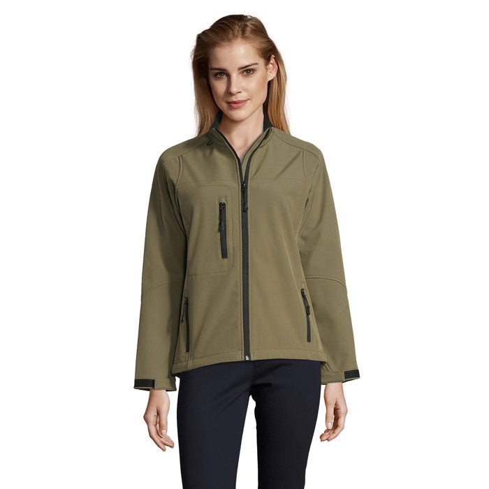 Branded Women's Waterproof Zip-Through Jacket in Green