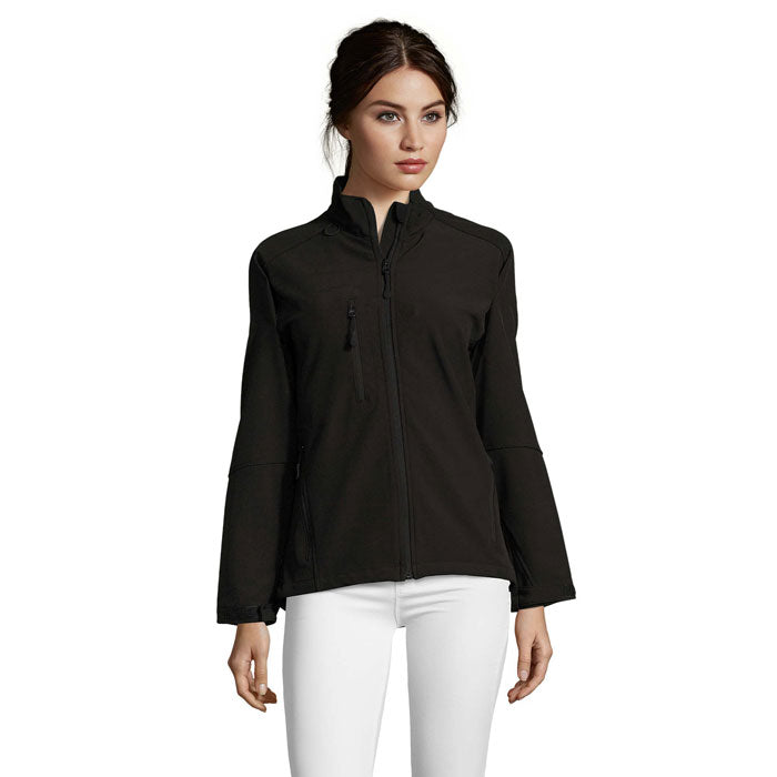 Branded Women's Waterproof Zip-Through Jacket in Black