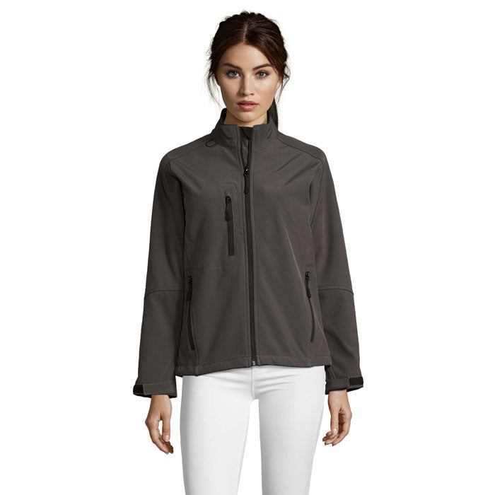 Branded Women's Waterproof Zip-Through Jacket in Black