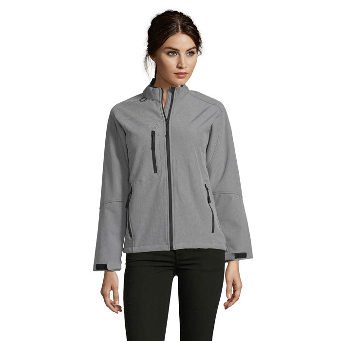 Branded Women's Waterproof Zip-Through Jacket in Grey