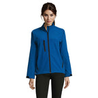 Branded Women's Waterproof Zip-Through Jacket in Blue