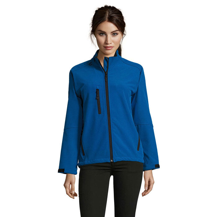 Branded Women's Waterproof Zip-Through Jacket in Blue