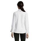 Branded women's waterproof zip-through jacket, back view