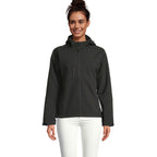 Branded Women's Waterproof Softshell Jacket in Black
