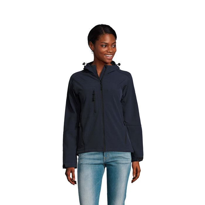 Branded Women's Waterproof Softshell Jacket in Blue