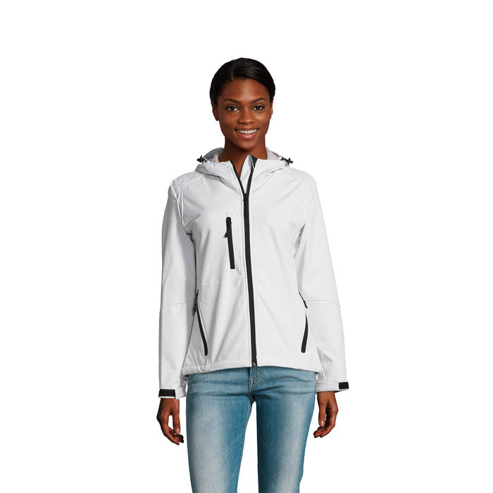 Branded Women's Waterproof Softshell Jacket in White