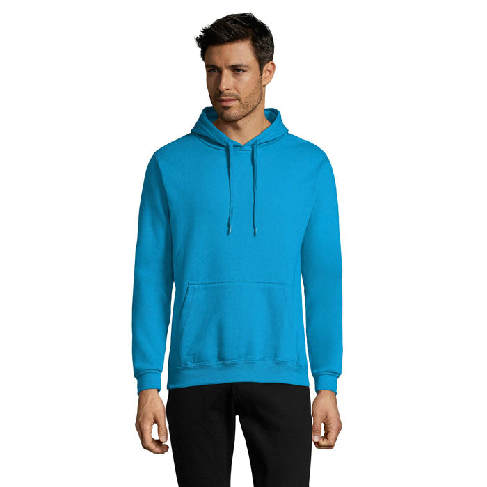 Branded Fitted Pullover Hoodie in Blue