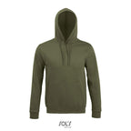Branded Fitted Pullover Hoodie in Green