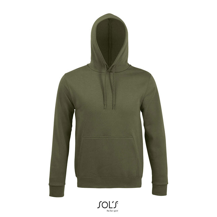 Branded Fitted Pullover Hoodie in Green