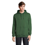 Branded Fitted Pullover Hoodie in Green