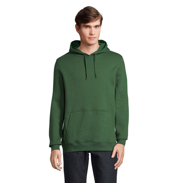 Branded Fitted Pullover Hoodie in Green