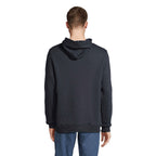 Branded fitted pullover hoodie, back view