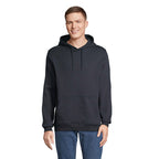 Branded fitted pullover hoodie, front view