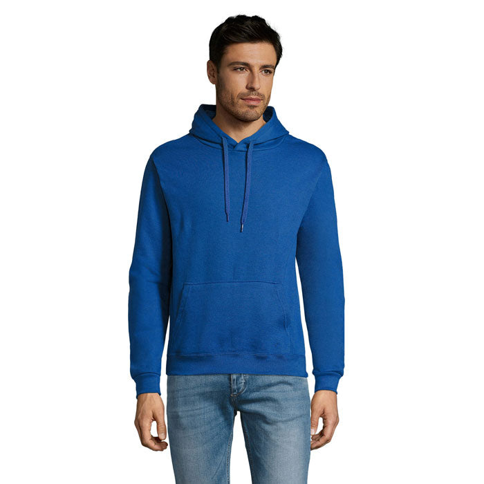 Branded Fitted Pullover Hoodie in Blue
