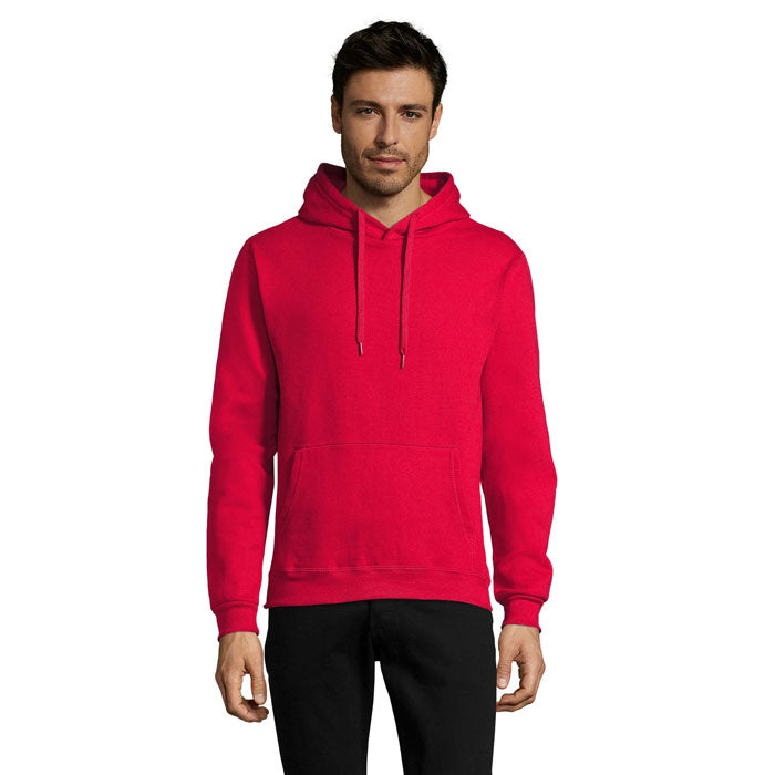 Branded Fitted Pullover Hoodie in Red