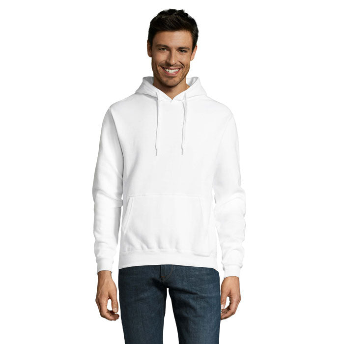 Branded Fitted Pullover Hoodie in White