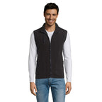 Branded Fleece Gilet in Black