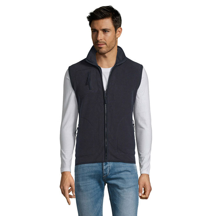 Branded Fleece Gilet in Blue