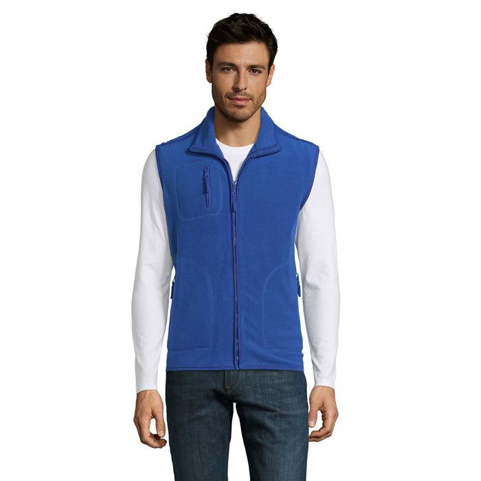 Branded Fleece Gilet in Blue