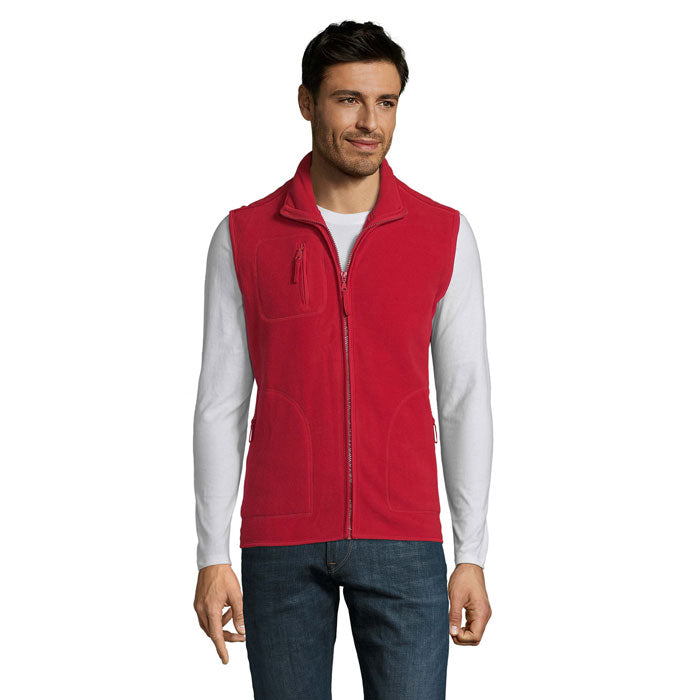 Branded Fleece Gilet in Red
