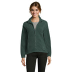 Branded Women's Zipped Fleece Jacket in Green
