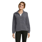 Branded Women's Zipped Fleece Jacket in Grey
