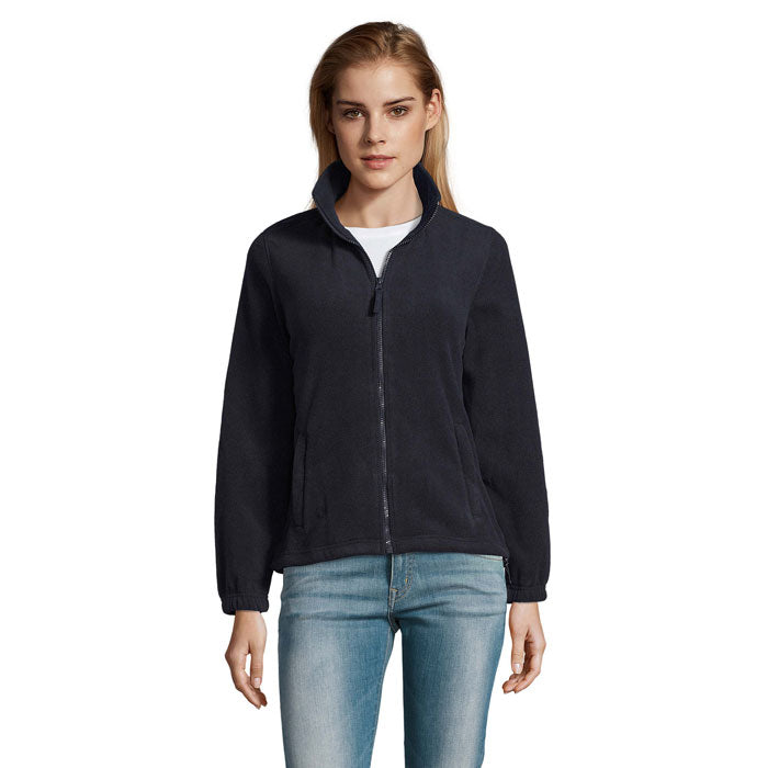 Branded Women's Zipped Fleece Jacket in Blue