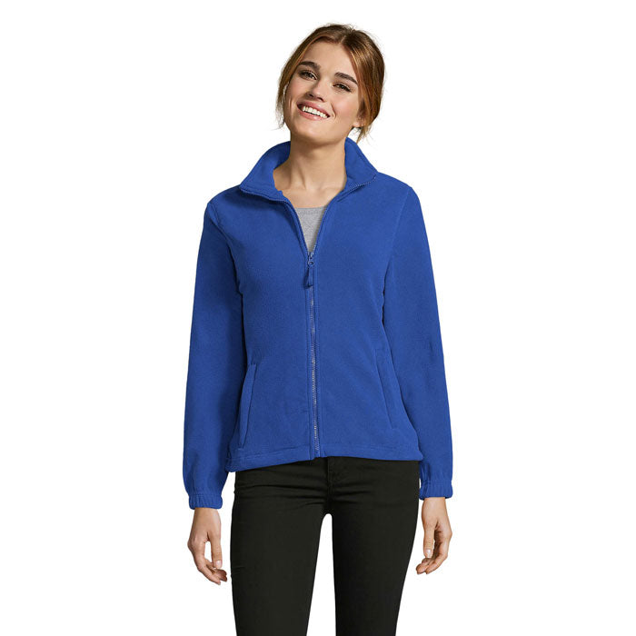 Branded Women's Zipped Fleece Jacket in Blue