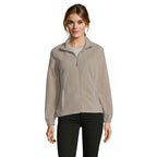 Branded Women's Zipped Fleece Jacket in Brown