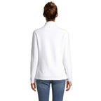 Branded women's zipped fleece jacket, back view