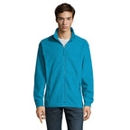 Branded Men's Zipped Fleece Jacket in Blue